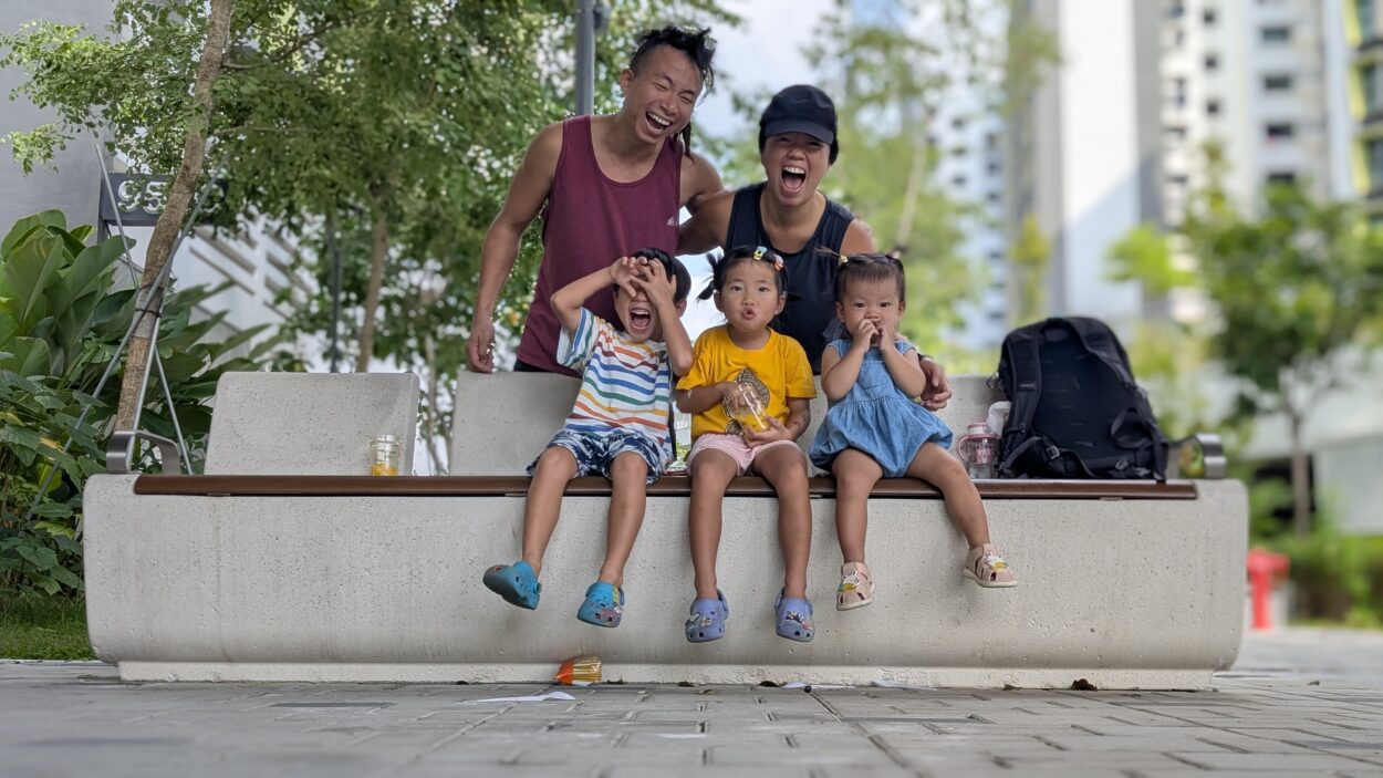 singaporean family of five with three young kids