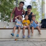 singaporean family of five with three young kids