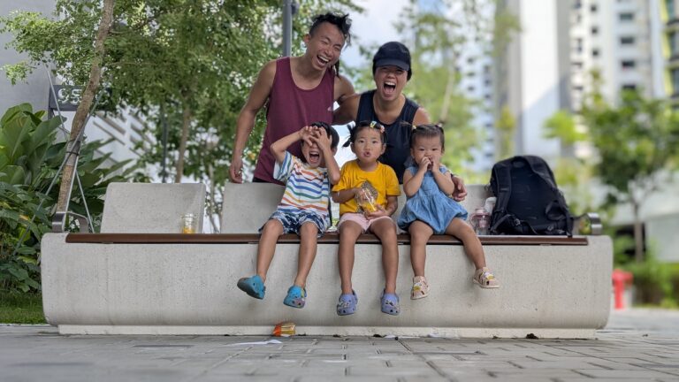 singaporean family of five with three young kids