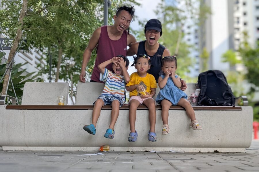 singaporean family of five with three young kids